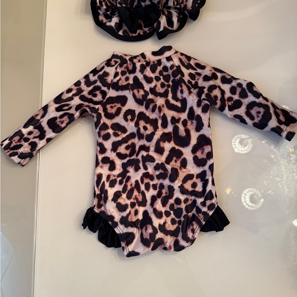 Leopard Print Baby Bodysuit with Ruffle